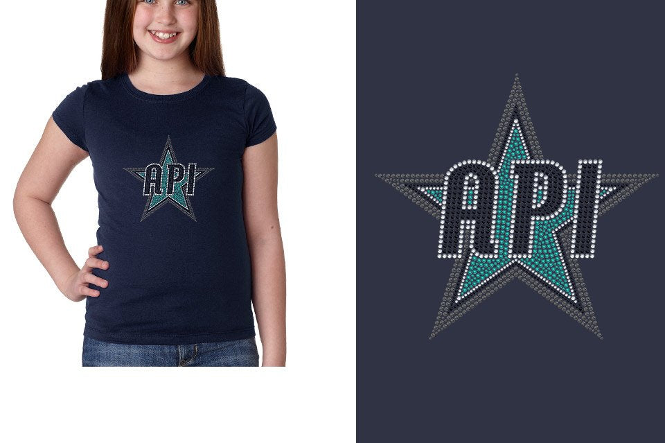 Rhinestones API Star Girls' Princess T-Shirt