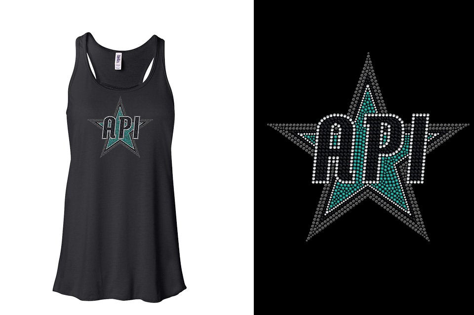 Rhinestones API Star Youth Flowy Racerback Tank
