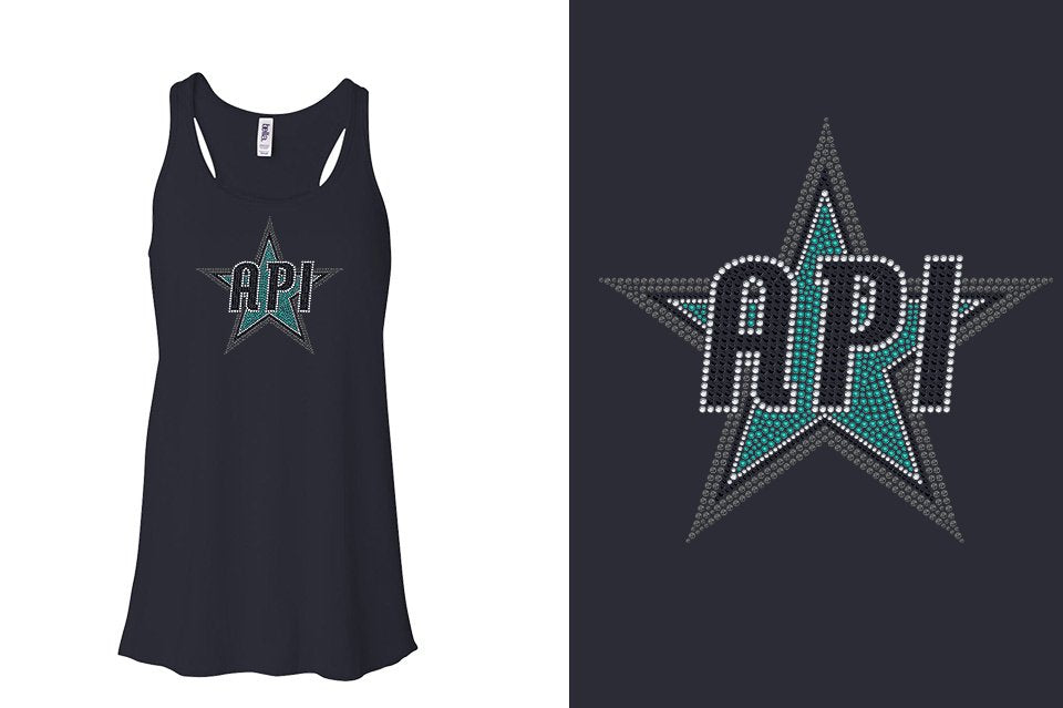 Rhinestones API Star Youth Flowy Racerback Tank