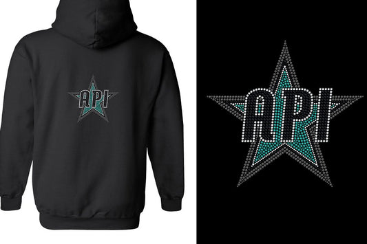 Rhinestones API Star Unisex Zip Hoodie