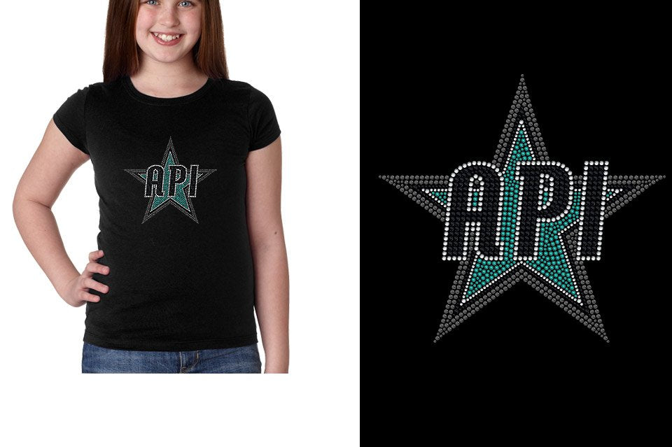 Rhinestones API Star Girls' Princess T-Shirt