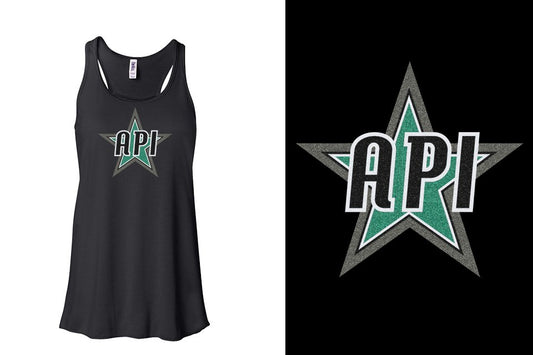 API Star Glitter Youth Flowy Racerback Tank