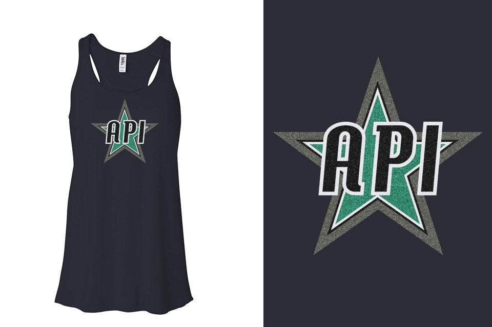 API Star Glitter Youth Flowy Racerback Tank