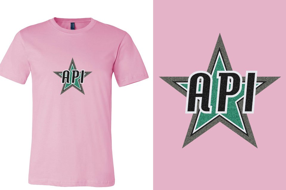 API Star Glitter Unisex T-shirt