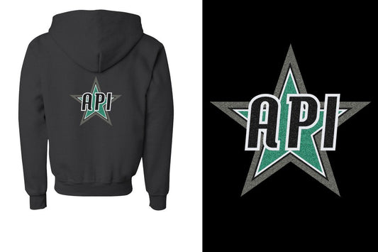 API Star Glitter Youth Unisex Zip Hoodie