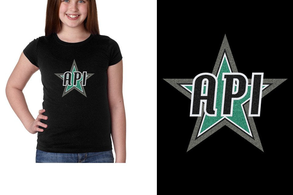 API Star Glitter Girls' Princess T-Shirt
