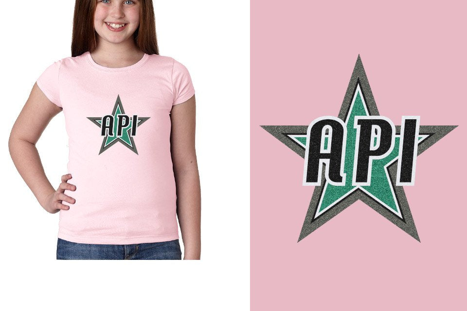 API Star Glitter Girls' Princess T-Shirt