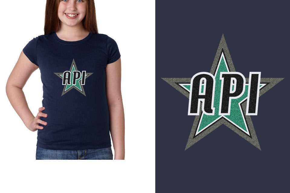 API Star Glitter Girls' Princess T-Shirt