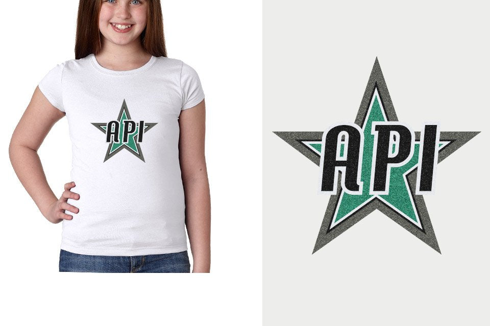 API Star Glitter Girls' Princess T-Shirt